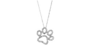 20 ct. t.w. Diamond Paw Print Pendant Necklace in 14kt White Gold
