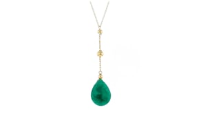 10.00 Carat Emerald Y-Necklace in 14kt Yellow Gold