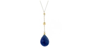 10.00 Carat Sapphire Y-Necklace in 14kt Yellow Gold