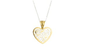 Italian 14kt Yellow Gold Openwork Heart Pendant Necklace