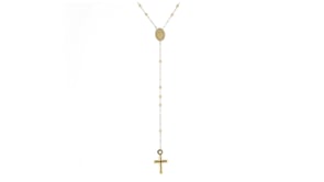 Italian 14kt Yellow Gold Miraculous Medal Rosary Necklace