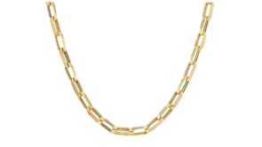 Italian 14kt Yellow Gold Alternating Double Paper Clip Link Necklace
