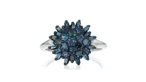 75 ct. t.w. Blue Diamond Cluster Ring in Sterling Silver