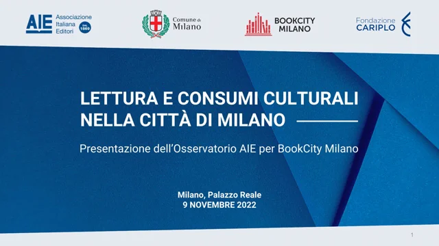 Cultura chiama cultura»: ecco i risultati dell'indagine AIE sulla lettura e  i consumi culturali a Milano presentata oggi a BookCity