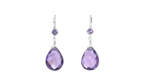14.80 ct. t.w. Amethyst Drop Earrings in Sterling Silver