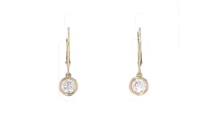 1.00 ct. t.w. Bezel-Set Diamond Drop Earrings in 14kt Yellow Gold