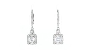 2.10 ct. t.w. CZ Vintage-Style Drop Earrings in Sterling Silver