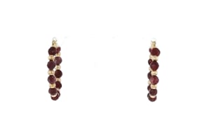 4.90 ct. t.w. Ruby Bead Hoop Earrings in 14kt Yellow Gold