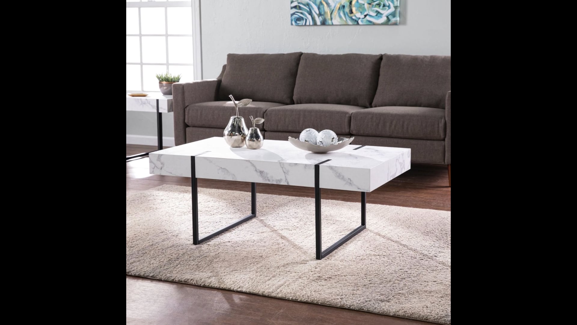 Bianca Modern Faux Marble Cocktail Table Coffee Tables by