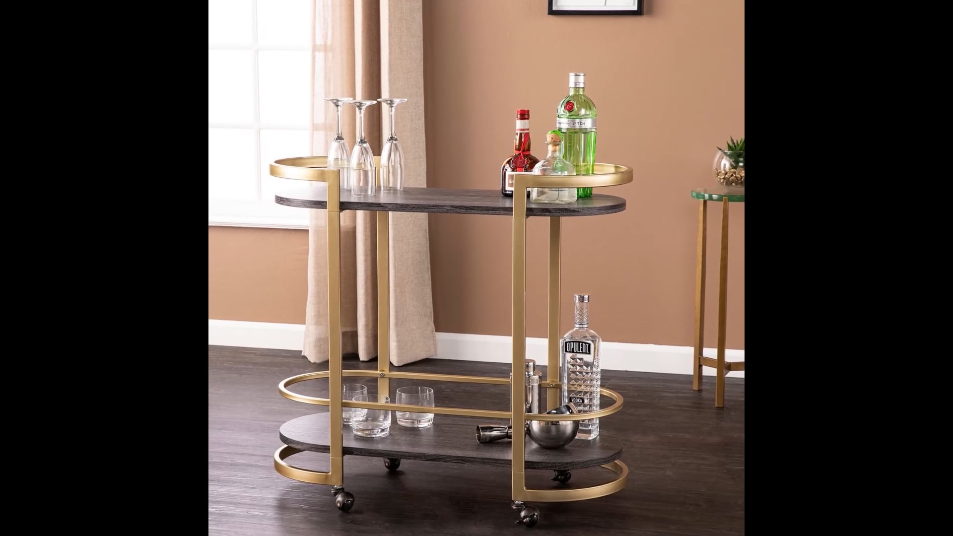 Berkeley Rolling Bar Cart Contemporary Bar Carts by SEI Houzz