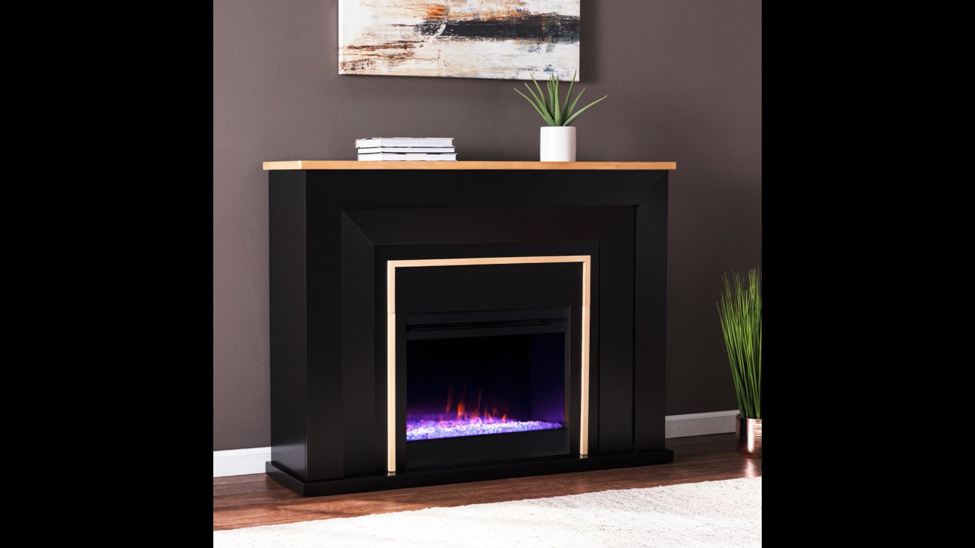 Stainforth Color Changing Fireplace Transitional Indoor Fireplaces