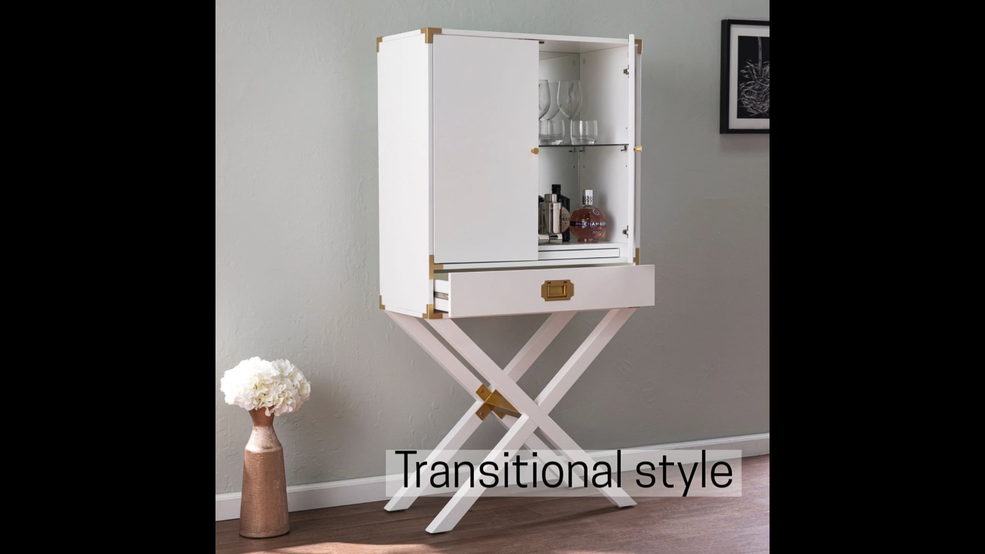 Sophia Tall Bar With Storage Transitional Wine And Bar
