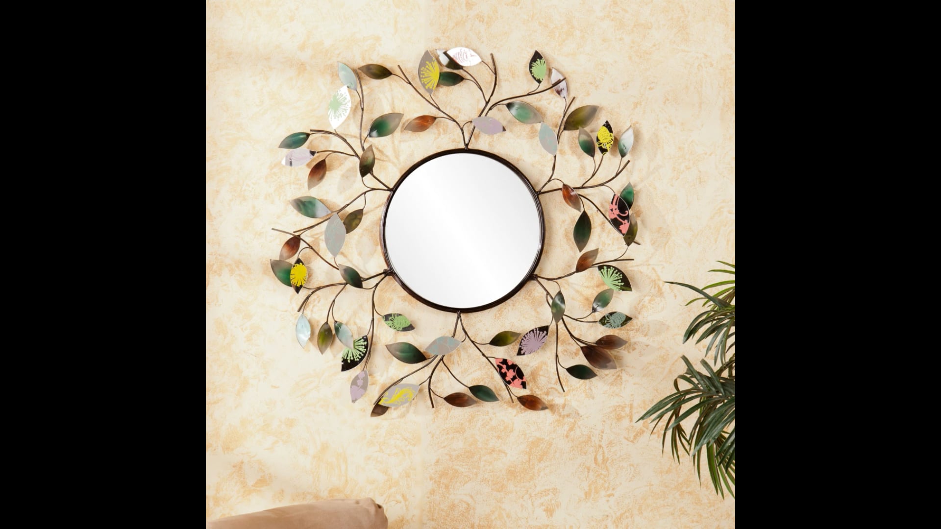 Denning Decorative Metallic Leaf Wall Mirror Contemporary Wall Mirrors  by SEI Furniture Houzz