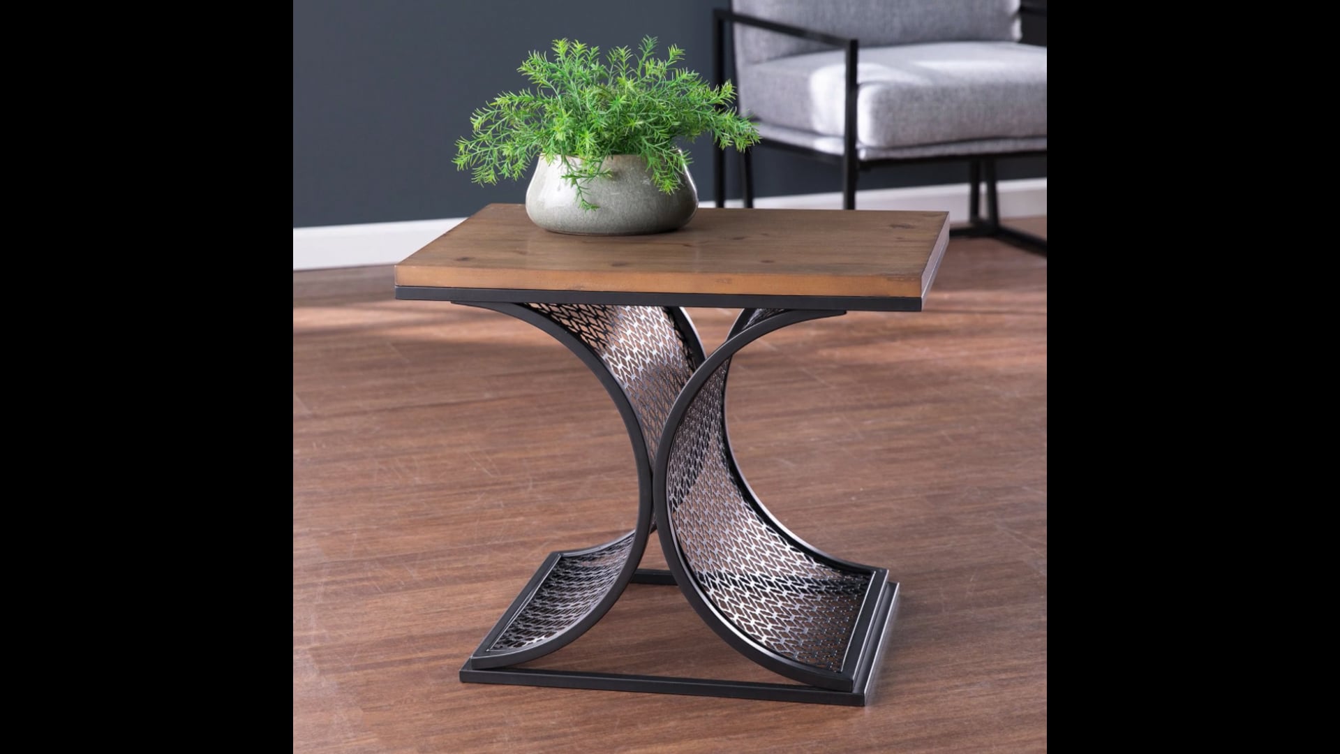 Hana TwoTone Accent Table Industrial Side Tables And End Tables