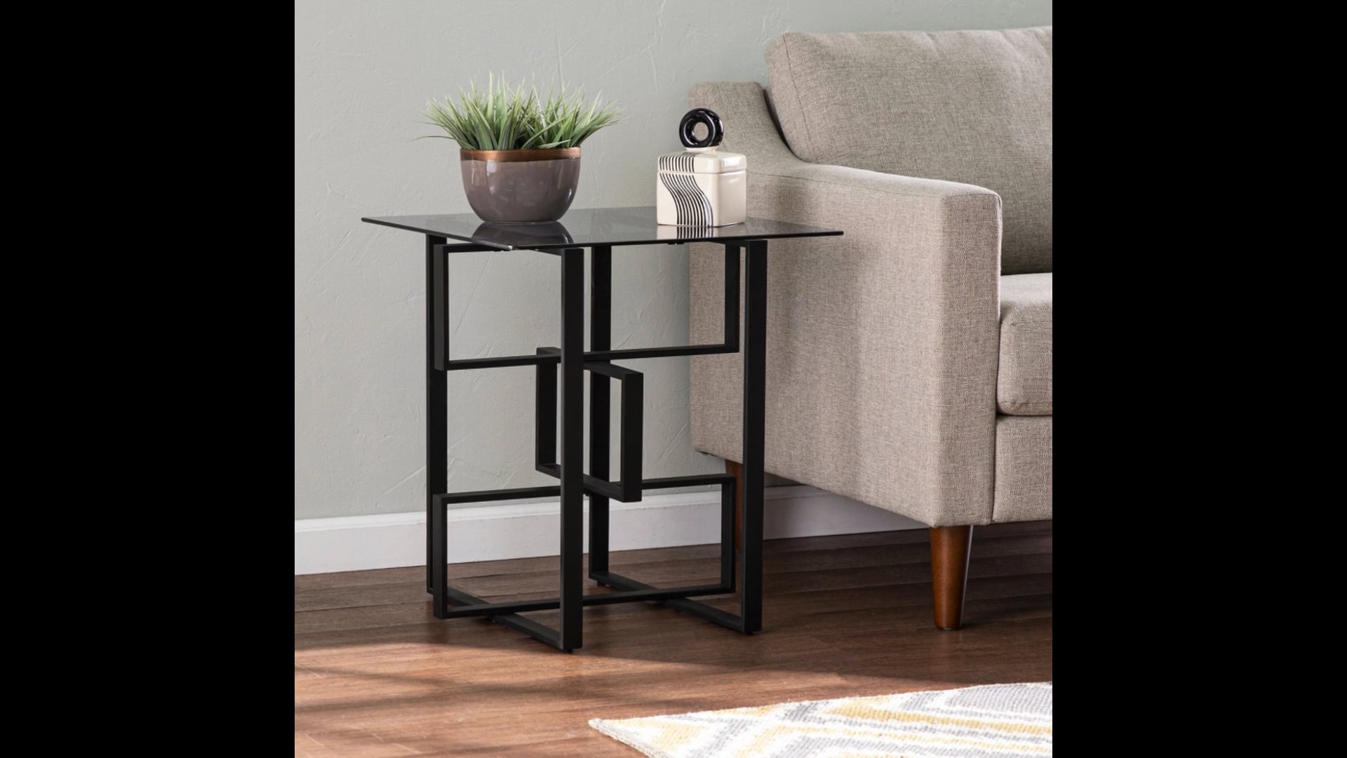 Thetford GlassTop Accent Table Transitional Side Tables And End Tables by SEI Houzz