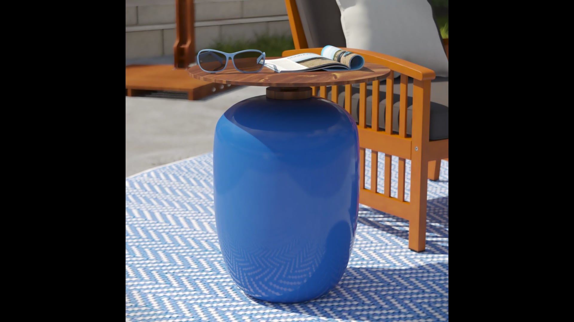 Framlingham Round Outdoor Accent Table Contemporary Side Tables And