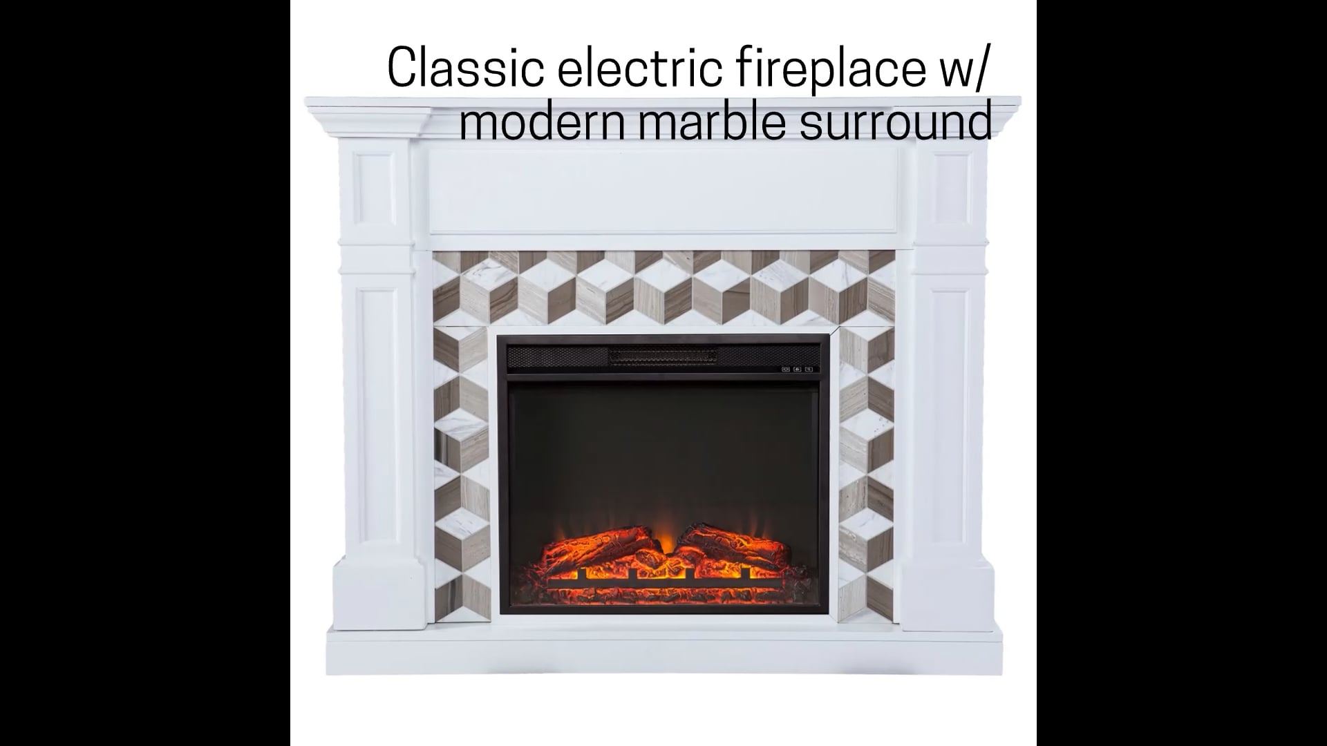 Verwood Base Electric Fireplace With Marble Surround