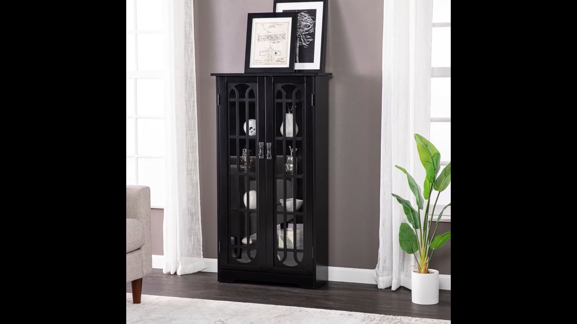 Bollington Pane Media Black Transitional Media by HedgeApple Houzz