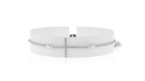 10 ct. t.w. Diamond Sideways Cross Bolo Bracelet in Sterling Silver