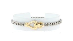 Two-Tone Sterling Silver Curb-Link Bracelet