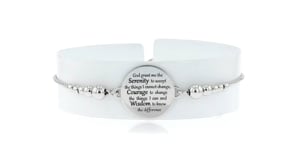 Italian Sterling Silver Serenity Prayer Bolo Bracelet