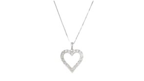 50 ct. t.w. Diamond Open-Space Heart Pendant Necklace in Sterling Silver
