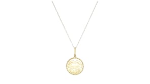 Italian 14kt Yellow Gold Zodiac Coin Pendant Necklace