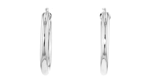 Italian Sterling Silver Oval Tube Hoop Earrings