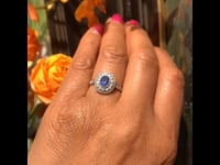 Diamond, Sapphire, Platinum Ring 13813-5107