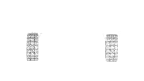 1.00 ct. t.w. Diamond Three-Row Huggie Hoop Earrings in 14kt White Gold