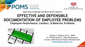 Supervisory Leadership Series: Defensible Documentation video
