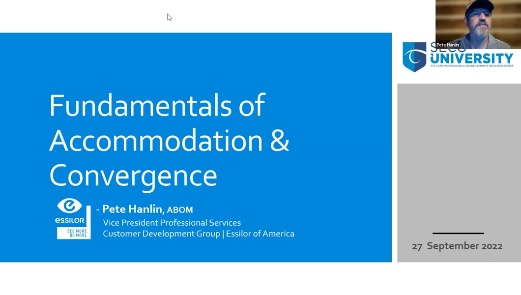 Fundamentals of Accommodation and Convergence