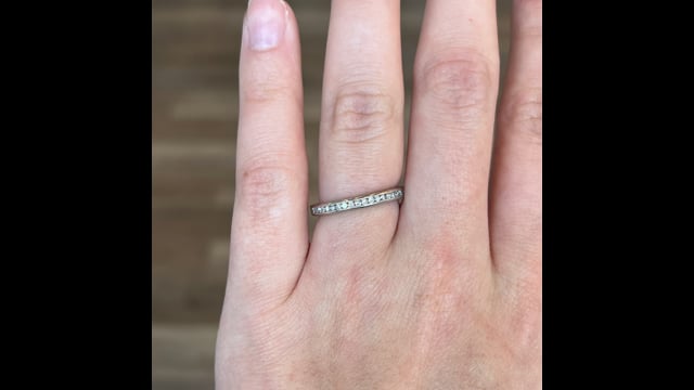 35 Diamond Eternity Engraved Wedding Band in Platinum – Filigree