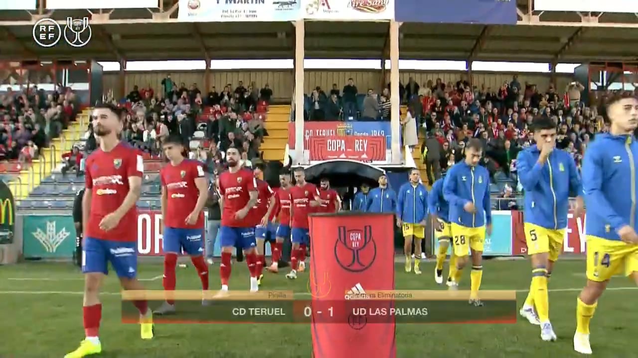 (RESUMEN Y GOL) CD Teruel 0-1 UD Las Palmas / Primera Ronda Copa del Rey / Fuente: Real Federación Española de Fútbol