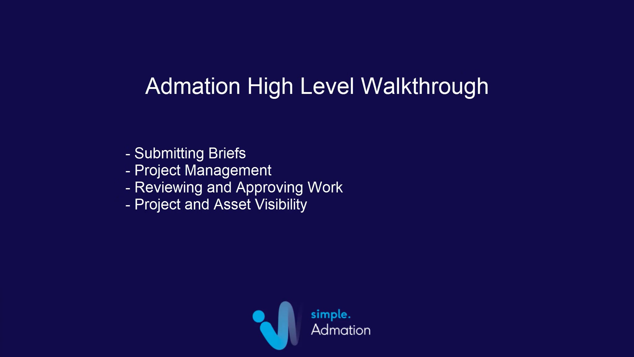 Admation high level walkthrough