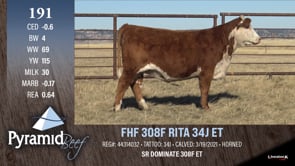 Lot #191 - FHF 308F RITA 34J ET