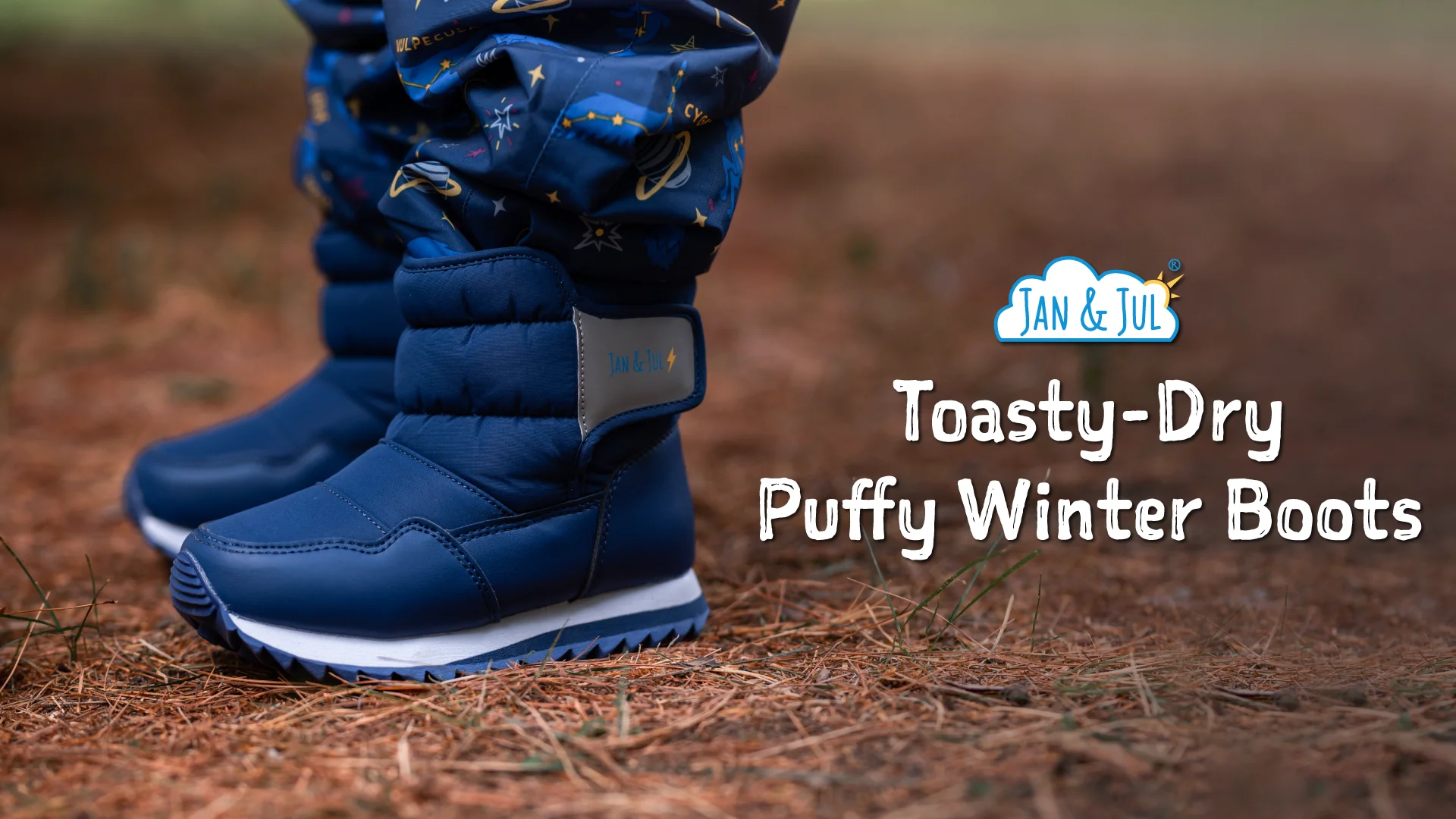 Kids Puffy Winter Boots | Heather Grey Snow Boots | Jan & Jul