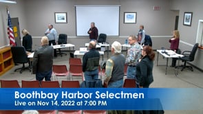 Boothbay Harbor Selectmen Nov 14, 2022