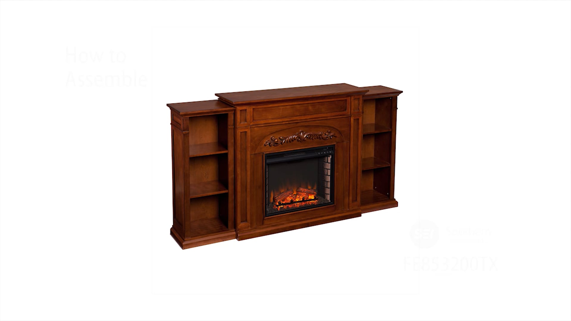 Bradford Bookcase Electric Fireplace Traditional Indoor Fireplaces