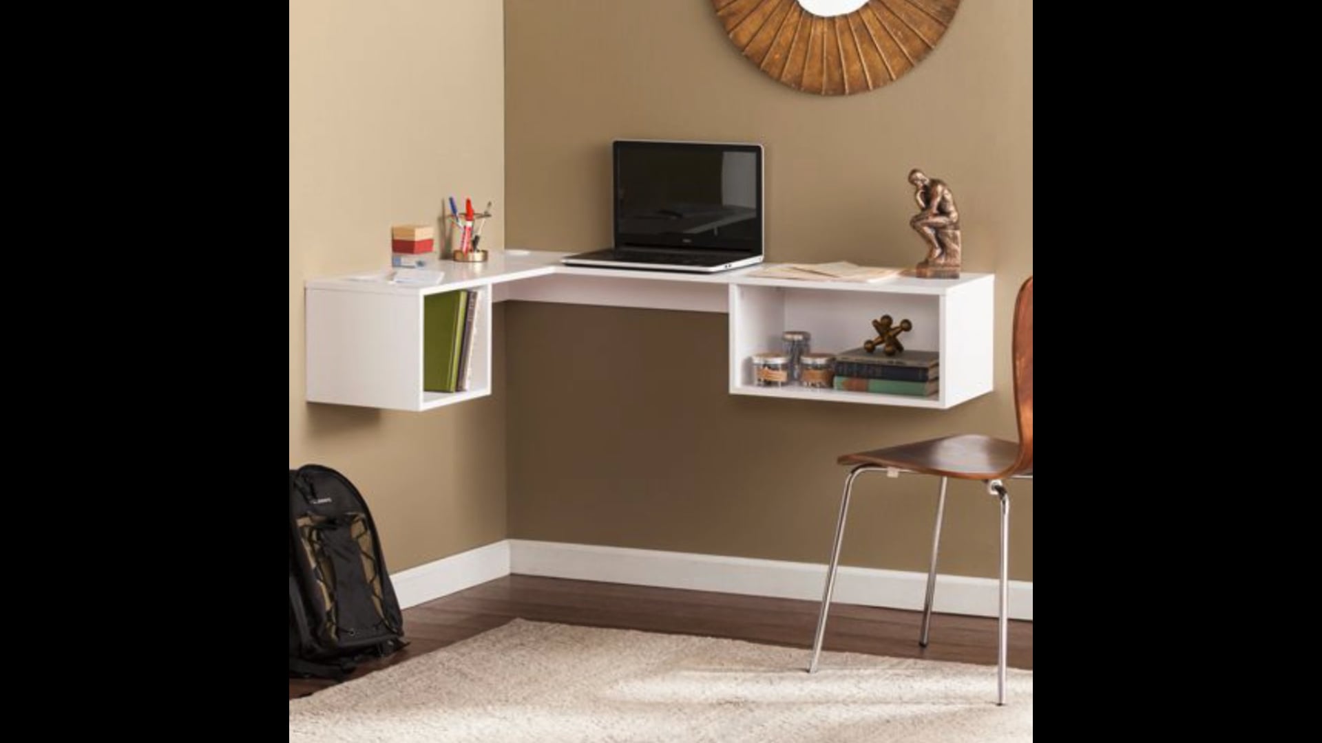 Draco Wall Mount Corner Desk, White - Contemporary - Desks And Hutches ...