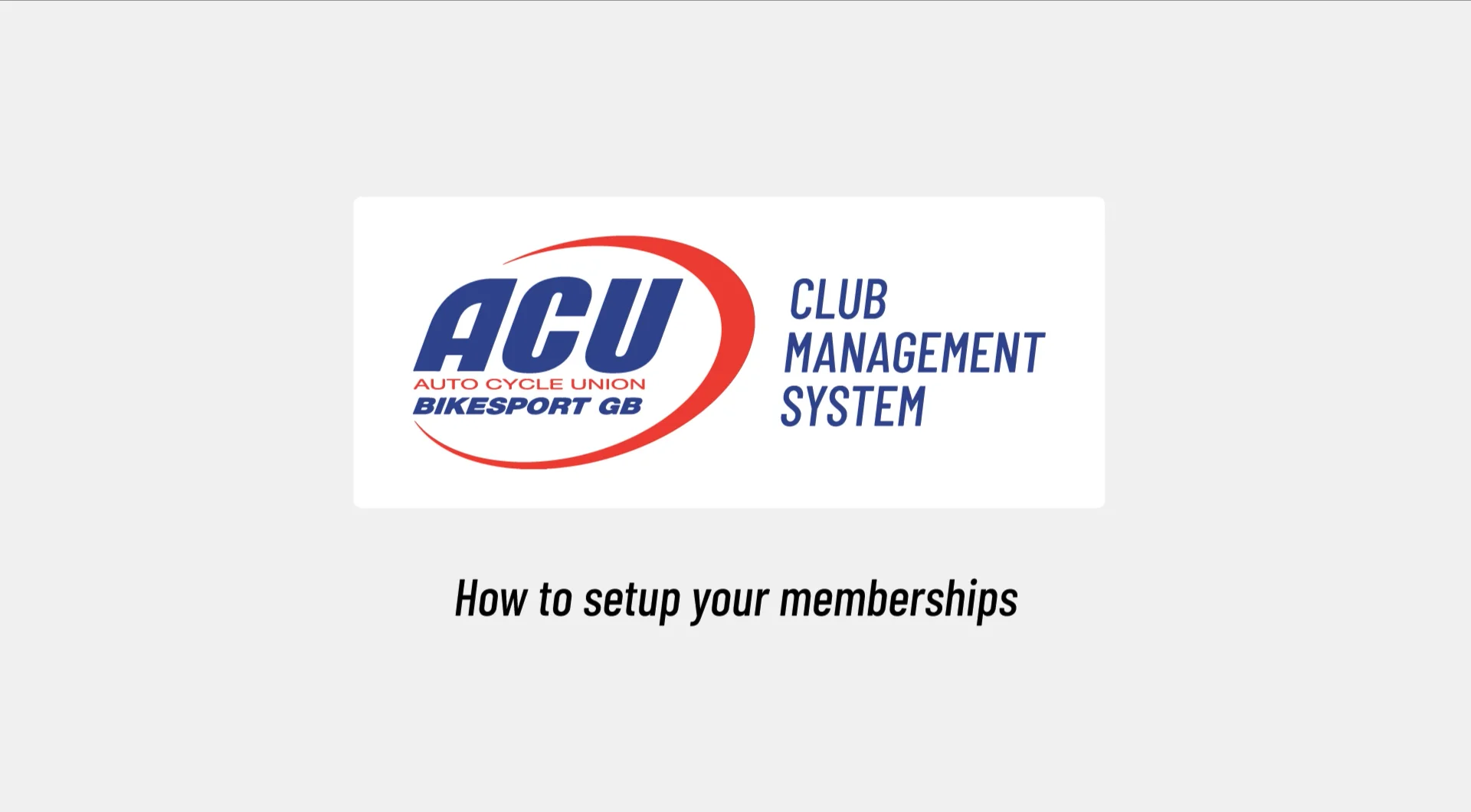 Club Account Setup and Management 