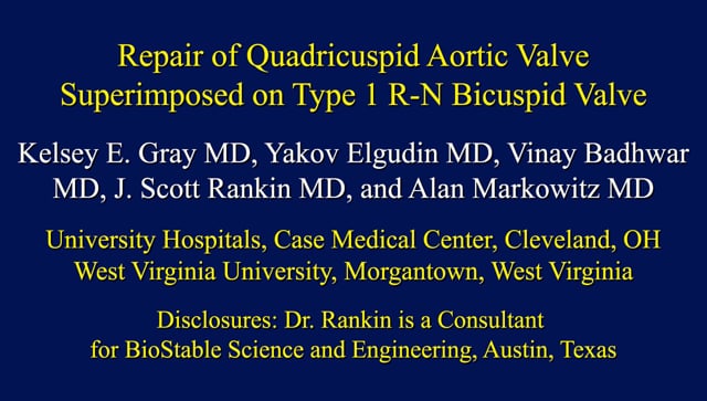 Repair of a Quadricuspid Valve Superimposed on Type 1 R-N BAV