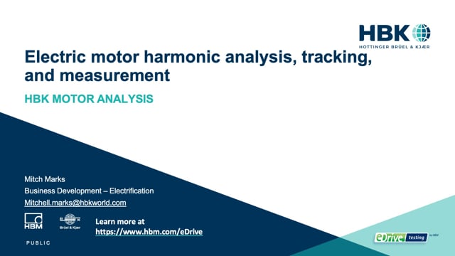 Electric motor harmonic analysis, tracking, and measurement