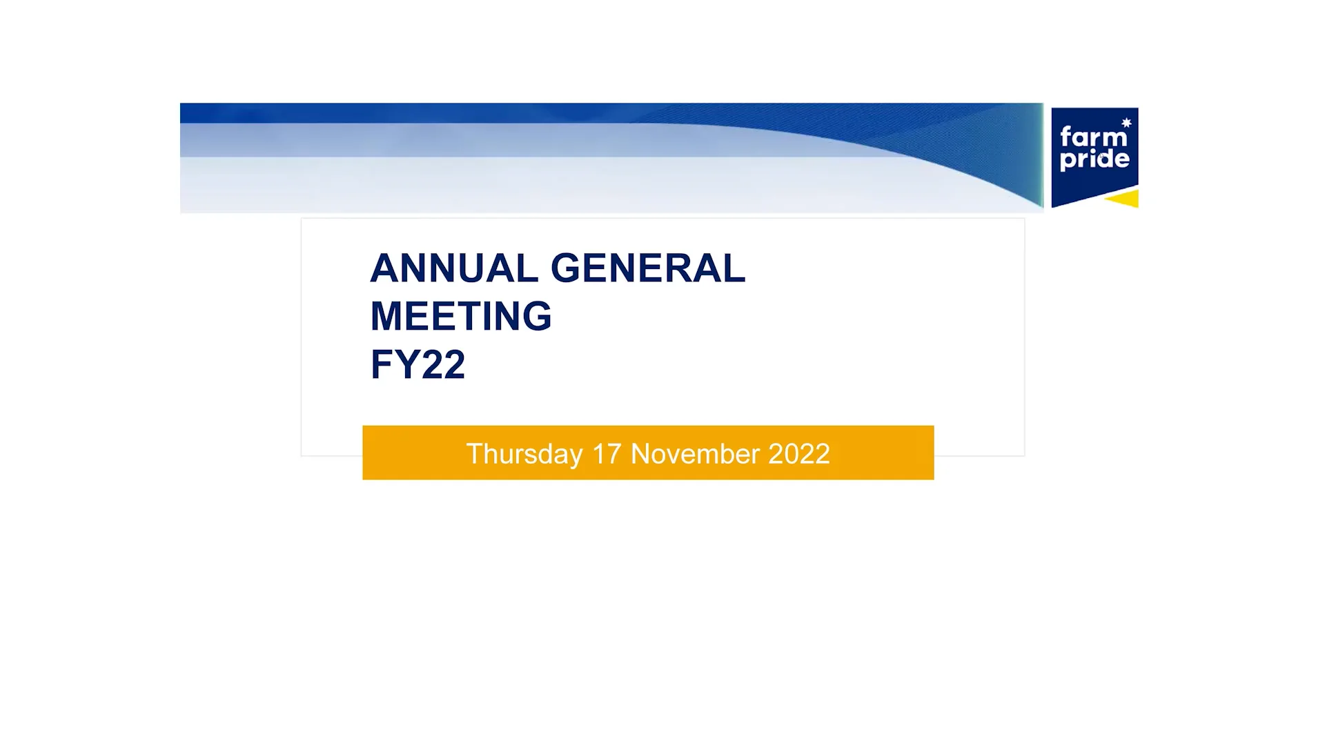 Farm Pride Foods AGM Ondemand on Vimeo