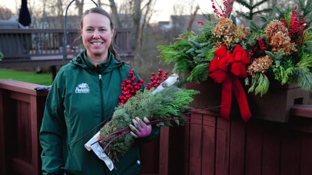 How to Make a Christmas Porch Pot with Fresh Cut Greens