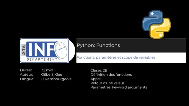 Fonctions sous Python - principes on Vimeo