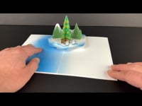 Christmas tree in the mountains pop-up card