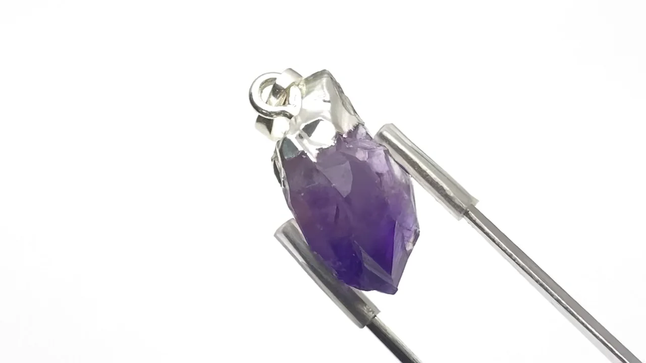 アメジスト（紫水晶） ポイント ラフロックタンブル ペンダント