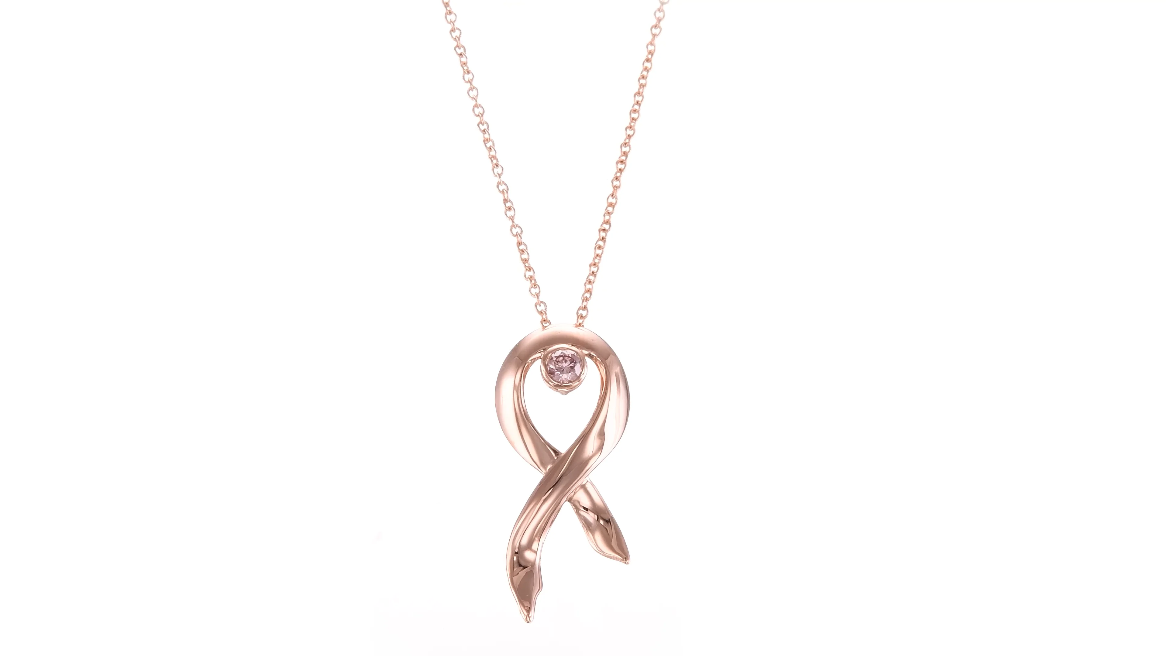 Rose gold breast cancer necklace outlet