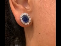Zaffiro, diamante, orecchini da 18 ct 12888-8064
